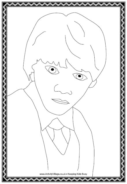 You can easily print or download them at your convenience. Ron Weasley Colouring Page
