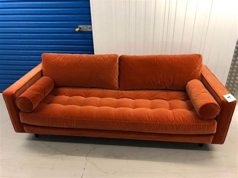 Orange Velvet Sofa Bed