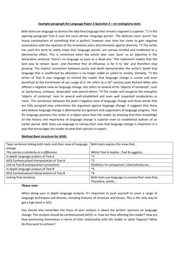 English aqa gcse exemplar answers paper 2 lang / example questions paper 2 question 5 cbse sample paper 2020 for class 10 social science in pdf with question paper format marking scheme paper folding questions are based on the transparent sheet. AQA A Level English Language Paper 2 Question 3 Texts and exemplar paragraph | Teaching Resources