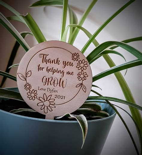 Plant Pot Tag Sign Thank You For Helping Me Grow Teacher Etsy UK