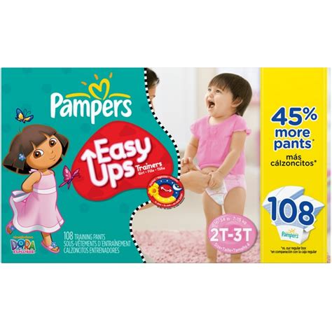 Pampers Easy Ups Value Pack Girls Size 2t 3t Training Pants 108 Ct