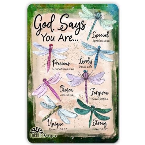 Dragonfly Sign God Says You Are Unique Special Strong Etsy