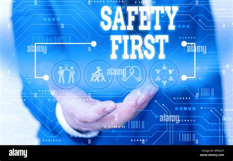Handwriting Text Writing Safety First Conceptual Photo Used To Say