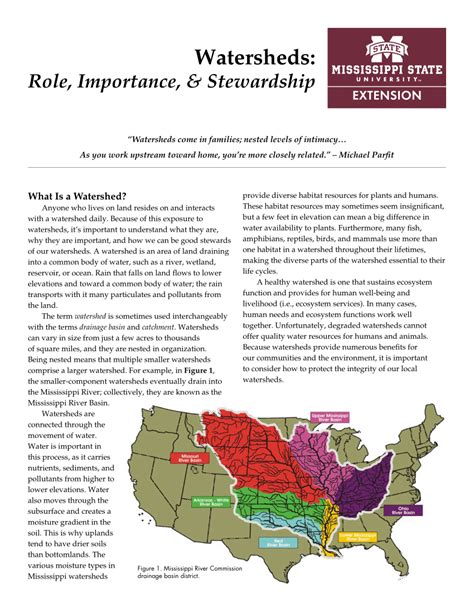 Pdf Watersheds Role Importance And Stewardship