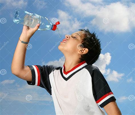 Thirsty Boy Drinking Water Out Stock Photo Image Of Light Drops 2698516