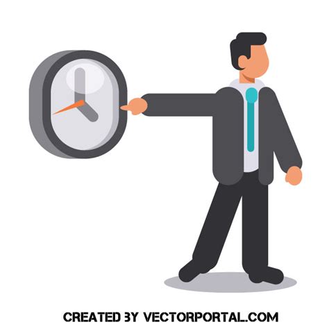 Man Pointing At A Clock Royalty Free Stock Svg Vector And Clip Art
