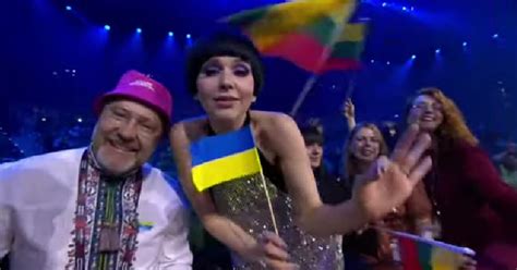 Represents Lithuania But Singer Monika Liu Consistently Held The Ukrainian Flag In The