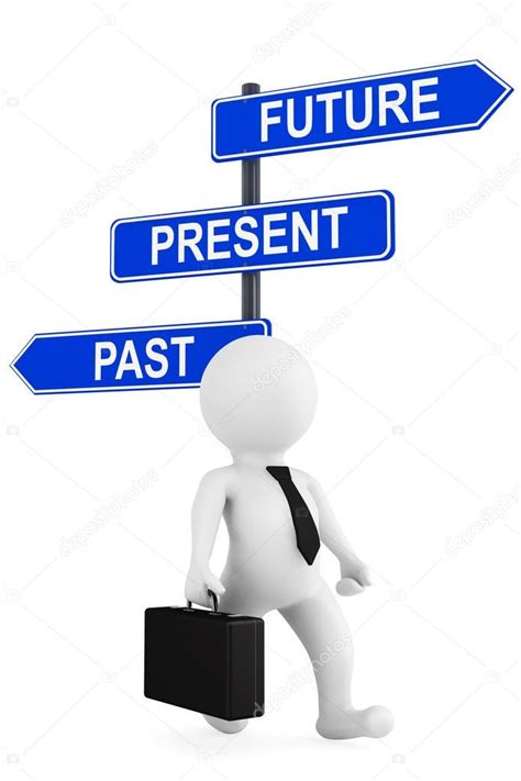 Past Present Future Traffic Sign With 3d Person Stock Photo By ©doomu