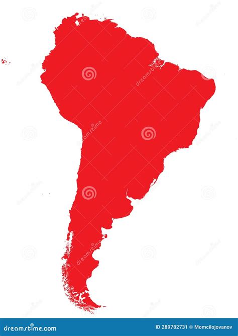 RED CMYK Color Map of SOUTH AMERICA Stock Vector - Illustration of flat