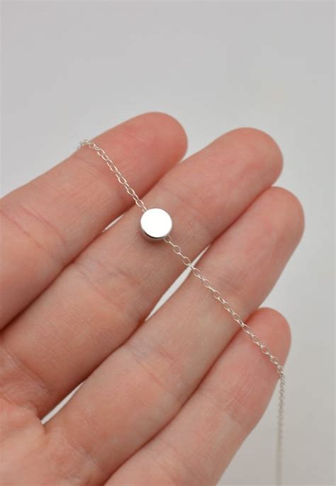 Silver Dot Necklace Tiny Dot Necklace Mini Dot Necklace