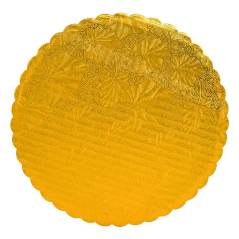 6 Gold Scalloped Cake Board Pack Of 5