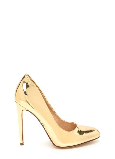 Work For It Shiny Metallic Pumps Rosegold Silver Gold