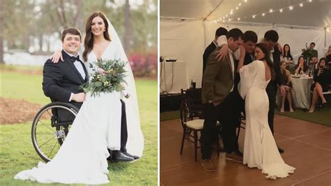 Friends Help Paralyzed Groom Stand For His First Dance Youtube