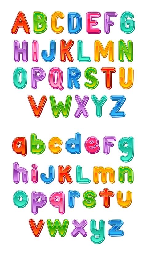 Premium Vector Colorful Alphabet All Capital And Small Letters