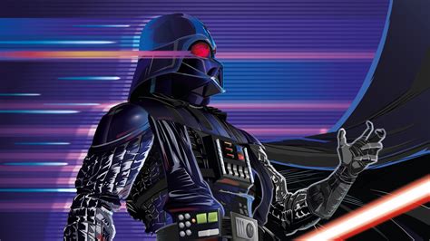 Darth Vader Sith In Blue Stripes Background Star Wars Hd