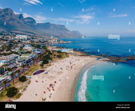Camps Bay Beach Cape Town From Above With Drone Aerial View Camps Bay