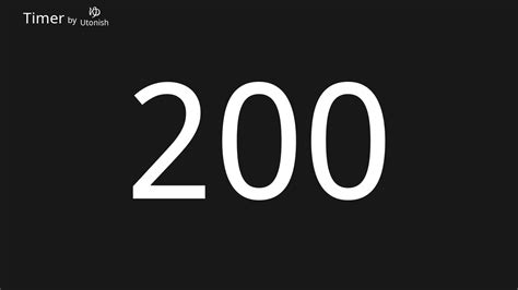 200 Second Countdown Timer Youtube