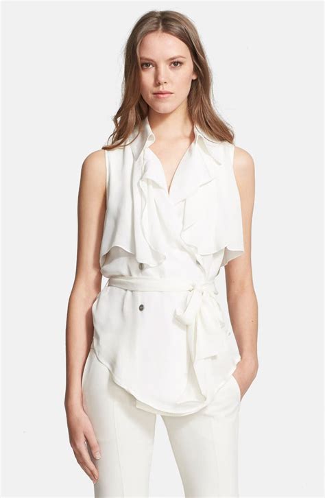 Haute Hippie Belted Silk Trench Blouse Nordstrom