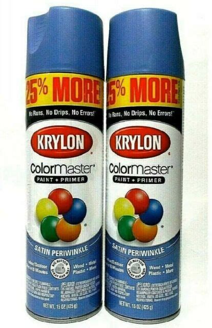 Krylon K03466007 Colormaster Primer Bonus Satin Periwinkle 15 Oz