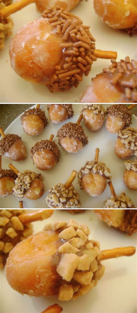 36 mini thanksgiving treats for when you're too stuffed for pie. 50 Cute Thanksgiving Treats ~ donut acorns!! | Awesome ...