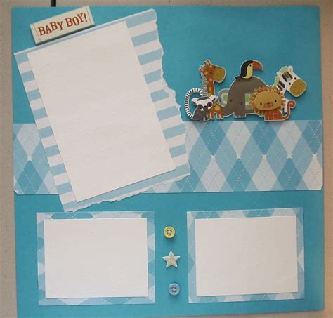 Baby Boy Scrapbook Page Premade By Swakscrappin On Etsy