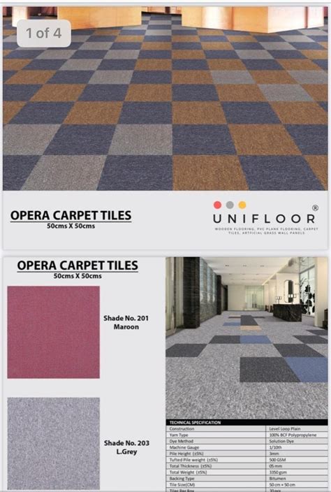 Matte Polypropylene Plain Carpet Tile 6 Mm Tile Size 50 X 50 Cm At
