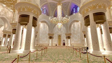Sheikh Zayed Mosque Abu Dhabi United Arab Emirates Prayer Room Interior