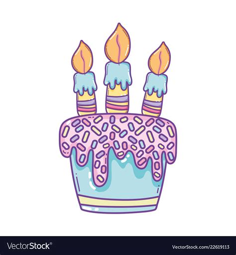 Cute Cartoon Birthday Cake Vector Illustrations Royalty Free Stock My