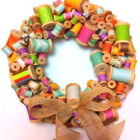 Spool Of Thread Wreath So Cute Spool Crafts Wreath Crafts Sewing