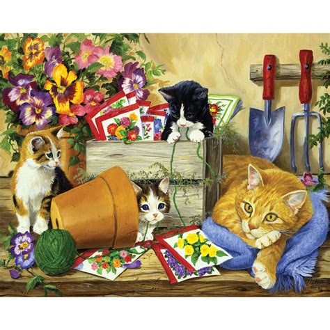 Little Bloomers Cat And Kittens 1000 Piece Jigsaw Puzzle Spilsbury