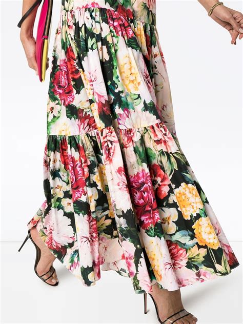 dolce and gabbana tiered cotton floral maxi skirt farfetch floral