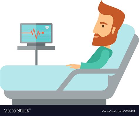 Patient Lying In Hospital Bed Royalty Free Vector Image