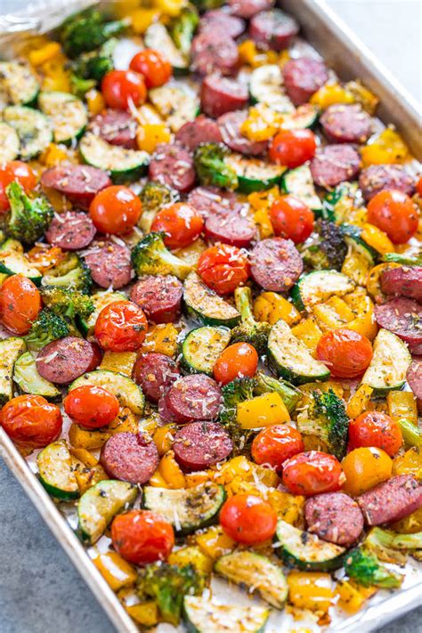 This is a ground beef summer sausage you can make at home. Sheet Pan Sausage Dinner with Vegetables - Averie Cooks