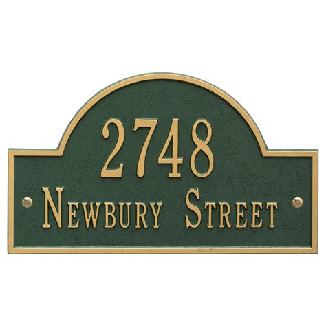 Personalize this Arch Marker Address Plaque in Green/Gold Standard Wall ...