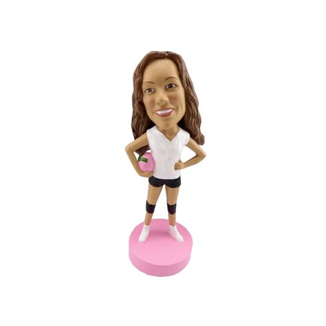 Pas évident de pratiquer un sport collectif quand on focalise toute l'attention. Figurine personnalisée "joueuse de volleyball"- Pikollo