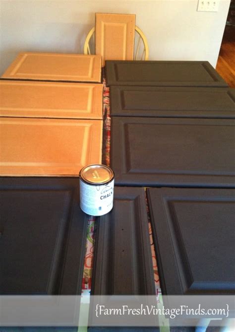 What to know about painting kitchen cabinets with chalk paint. Painted Laminate Kitchen Cabinets - Farm Fresh Vintage Finds