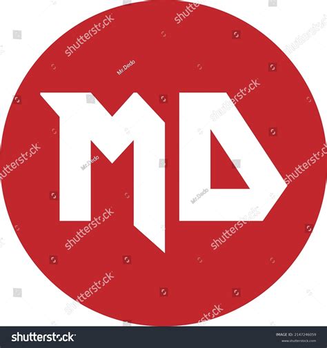 Letter Md Monogram Logo Design In Circle Shape Royalty Free Stock Vector 2147246059