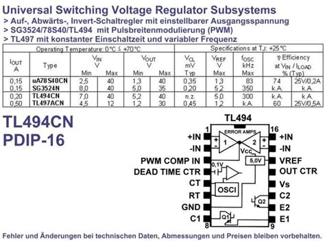 Switching Regulator PDIP 16 Type TL494CN Grieder Elektronik Bauteile AG