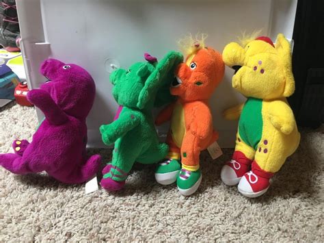 Barney And Friends Plush Doll Barney Riff Bj Baby Bop Full Set With