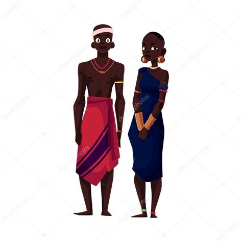 nativo negro aborigen hombre y mujer de tribu africana vector de stock de ©sabelskaya 142180830