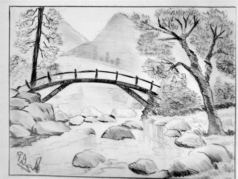 View Best Scenery Drawing Pencil Sketch Background