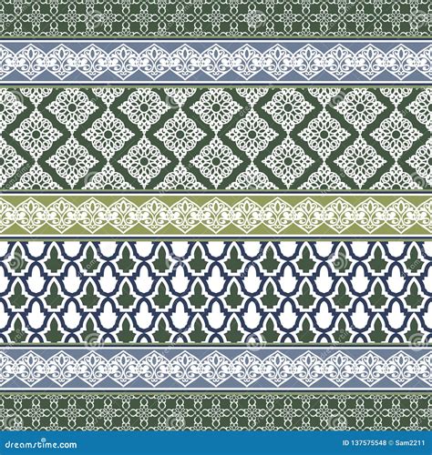 Colourful Seamless Patternwith Oriental Motif Stock Vector