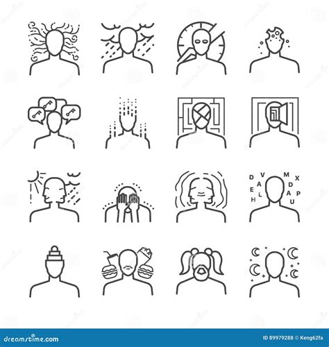 Mental Disorders Icon Set Stock Vector Illustration Of Illness 89979288