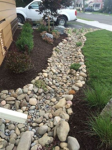 34 Awesome River Rock Landscaping Ideas Front Yard Landscaping Design