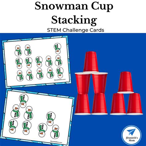Snowman Cup Stacking Stem Challenge Cards Jdaniel4s Mom