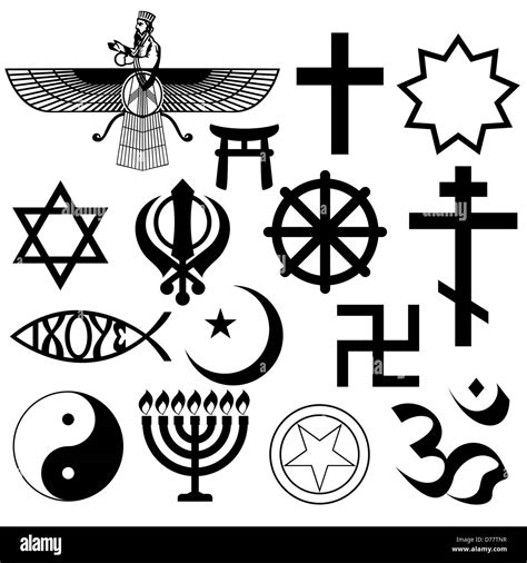 Signos Y Símbolos Religiosos La Ilustración Sobre Un Fondo Blanco