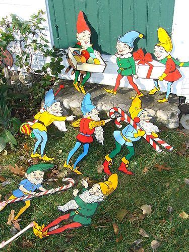 After that, we of course find ourselves at the thrift. Vintage Christmas Elves Decorations Painted on Wood ...