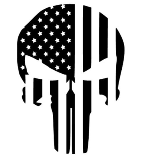 Custom American Flag Punisher Skull Decal Etsy