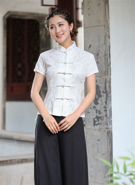 Plus Size Tang Suit Lace Cheongsam Suit Chinese Tops Women Traditional Cheongsam Top Short