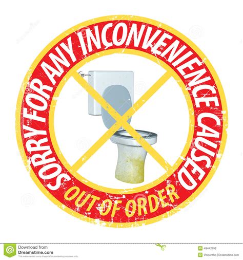 Get your signs on wednesday! Prank Sticker Toilet Out Of Order Illustration Stock Photo ...